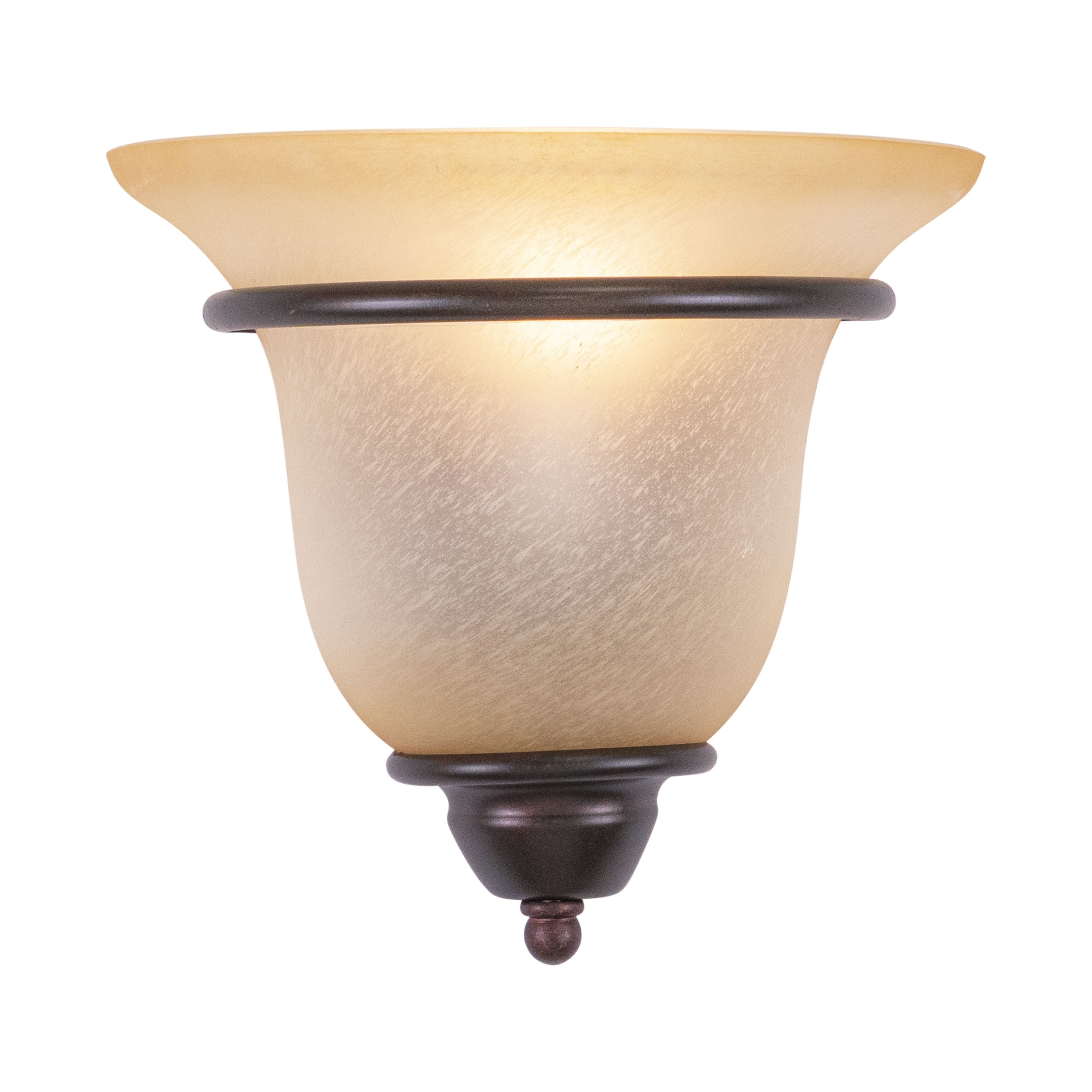Monrovia 1 Light Bronze Flush Wall Sconce Cognac Glass 10 In W X 9.5 In H X 5 In D