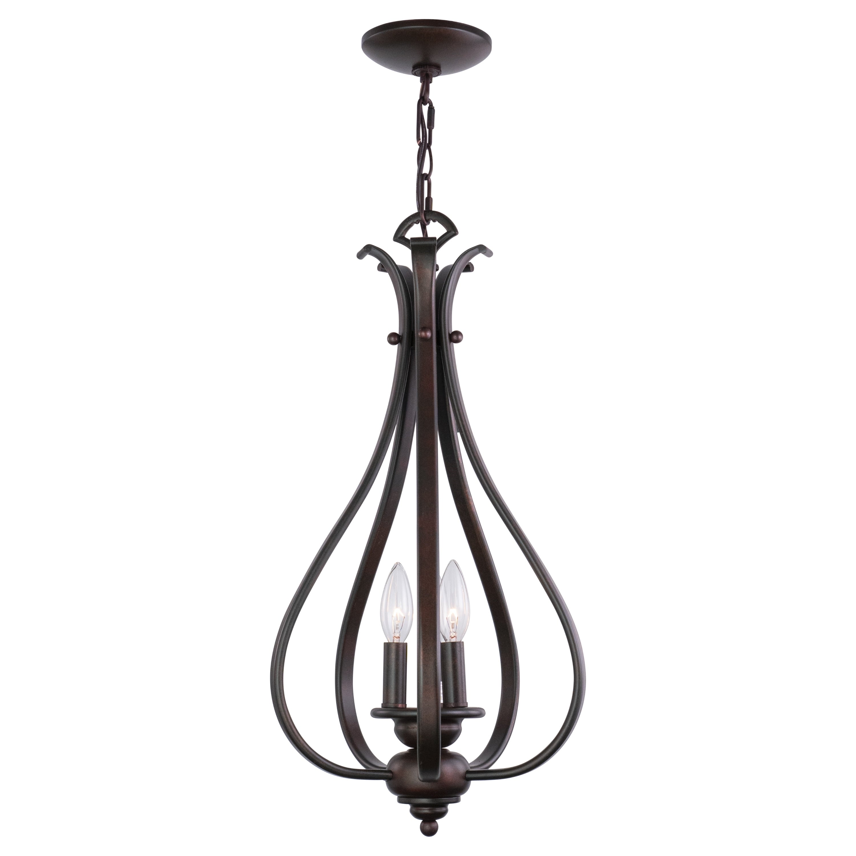 Monrovia 3 Light Bronze Teardrop Candle Pendant 11.25 In W X 24 In H X 11.25 In D