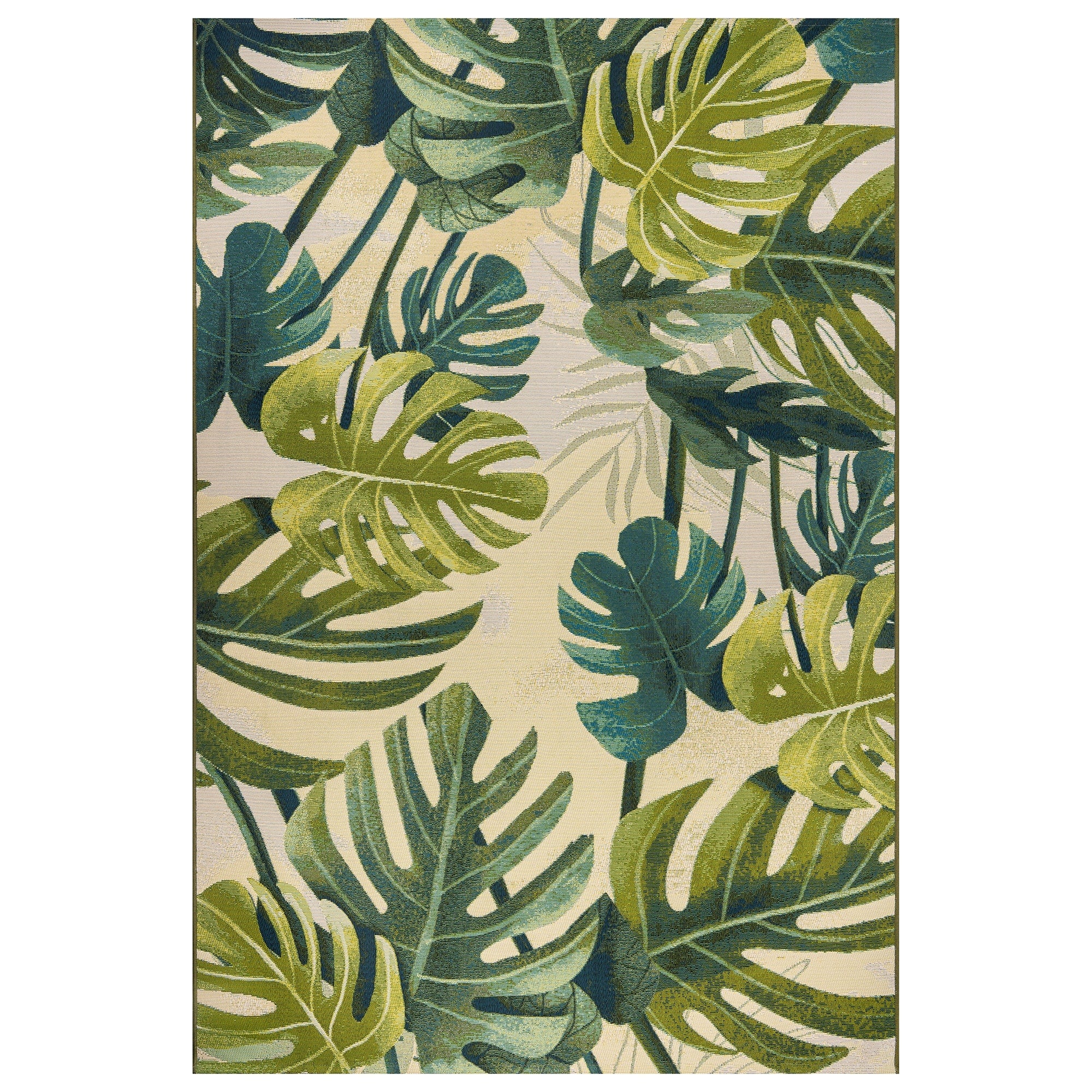 Monstera Palm Leaf Indoor Outdoor Area Rug Botanical Design