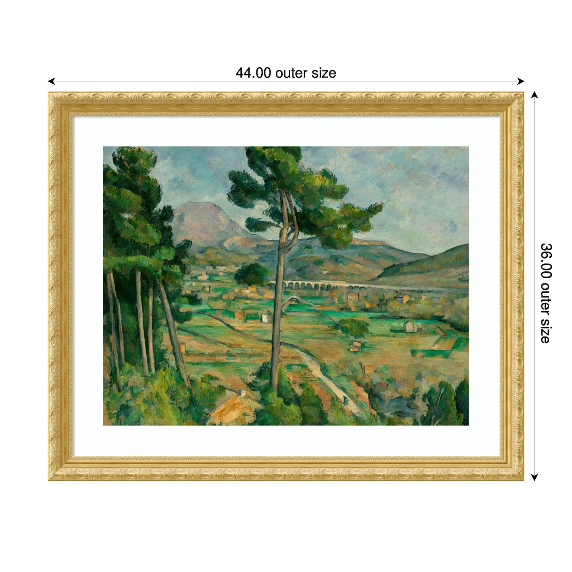 Mont Sainte Victoire By Paul Cezanne Wood Framed Wall Art Print Versailles Gold