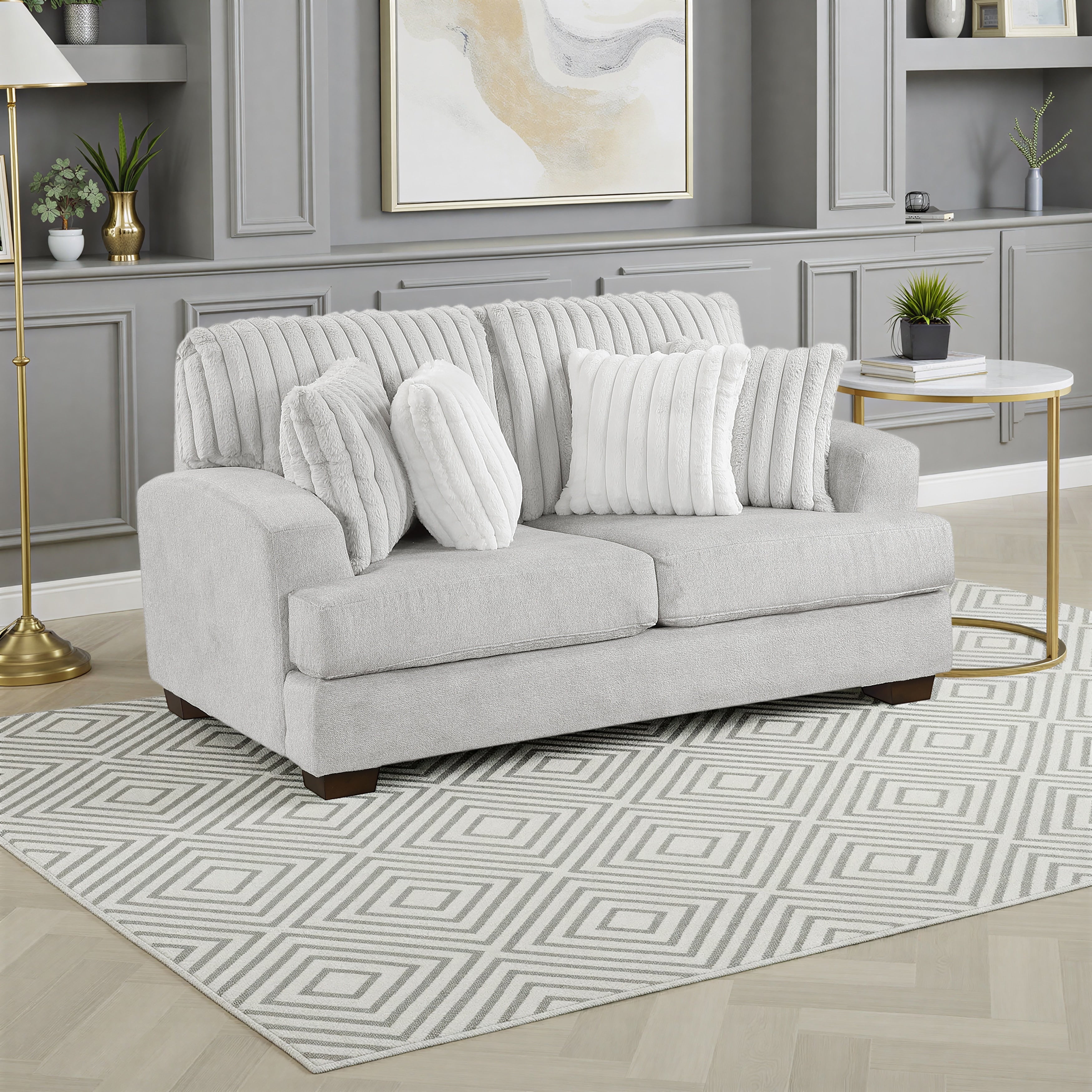 Montara 69.5 Microfiber 2 Seater Loveseat With Solid Wood Legs