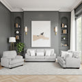 Montara Microfiber 3 Piece Living Room Sofa Set With Solid Wood Legs