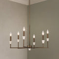 Montclair 26 Inch 6 Light Forged Bronze And Natural Alabaster Chandelier L 26 X W 26 X H 11 X M H 63