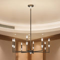 Montclair 32 Inch 8 Light Forged Bronze And Natural Alabaster Chandelier L 32 X W 32 X H 11 X M H 63