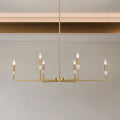 Montclair 46 Inch 6 Light Brushed Gold And Natural Alabaster Linear Chandelier L 46 X W 23 X H 11 X M H 63