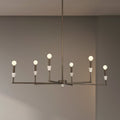 Montclair 46 Inch 6 Light Forged Bronze And Natural Alabaster Linear Chandelier L 46 X W 23 X H 11 X M H 63