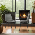 Armen Living Monte Black Faux Leather Dining Chair