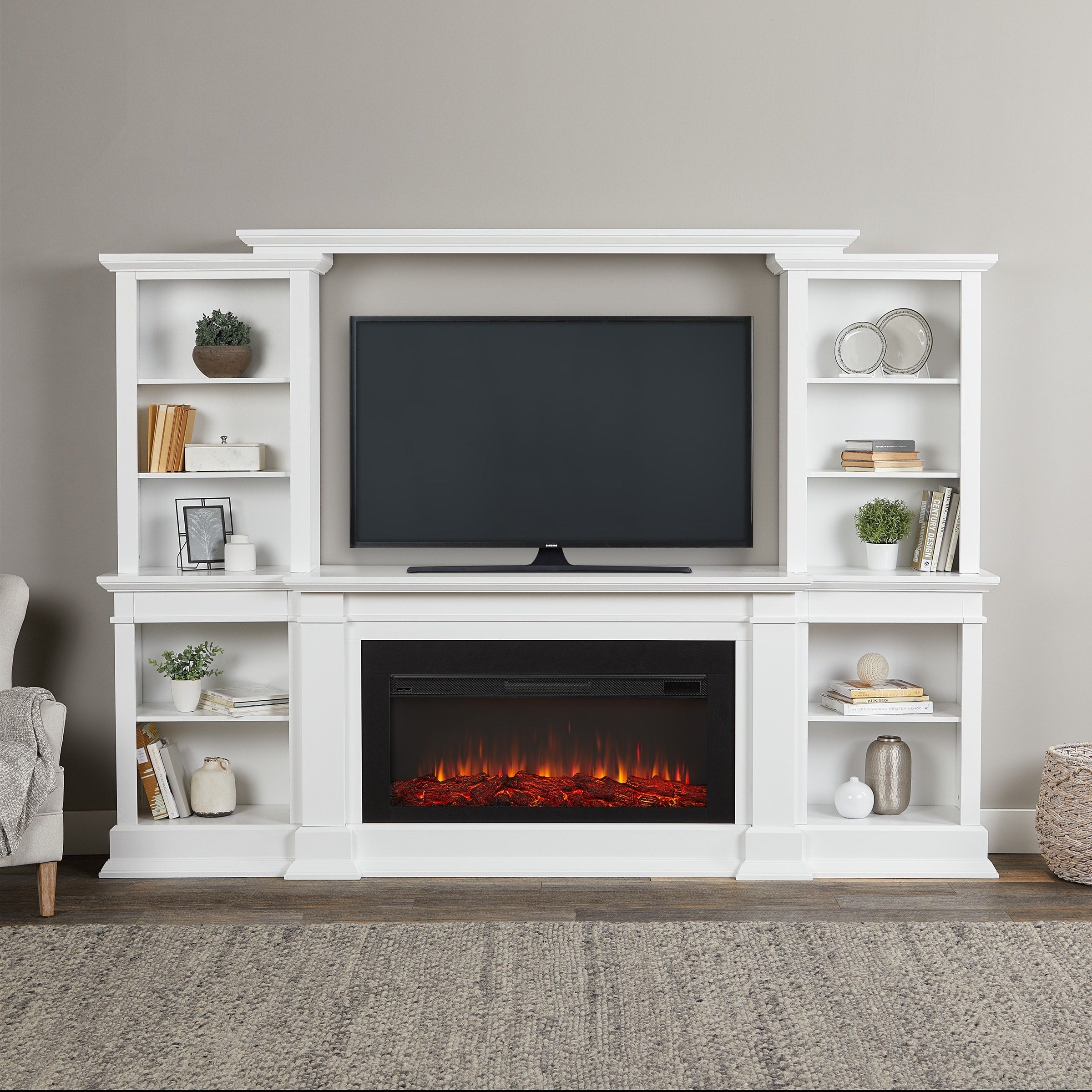 Monte Vista Media Electric Fireplace In White