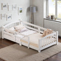 Montessori Floor Bed With Guardrails And Slats Solid Wood Kids Platform Bed Twin Or Full No Door Fence Frame