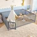 Montessori Floor Bed With Safety Guardrails Door Kids Low Profile Frame Available In Queen Full Twin