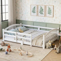Montessori Solid Pine Floor Bed With Full Length Safety Fence Slatted Base By Harper Bright Designs