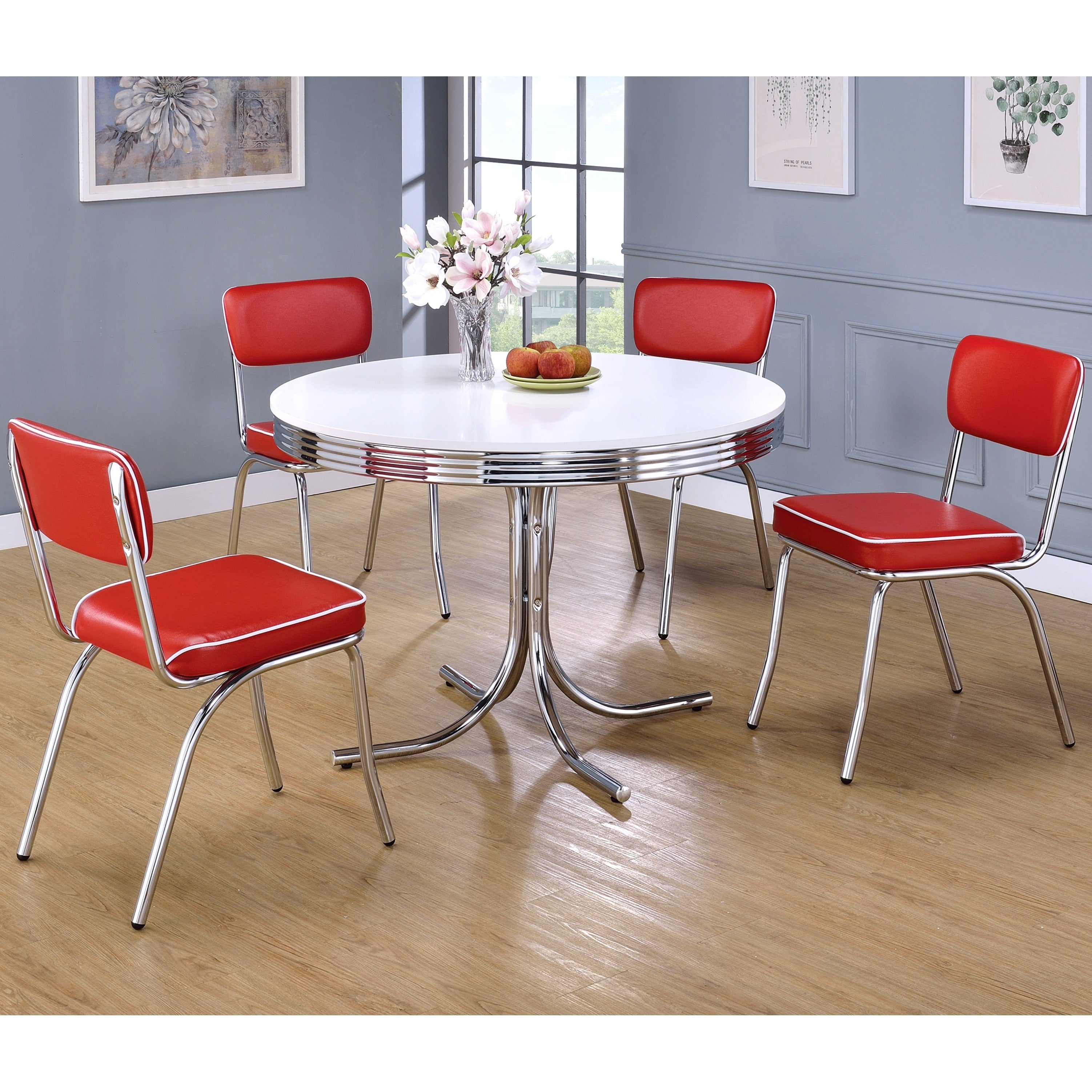 Monticello Nostalgic Bistro Chrome 5 Piece Dining Set