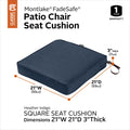 Classic Accessories Montlake Water Resistant 21 X 21 X 3 Inch Patio Seat Cushion Antique Beige