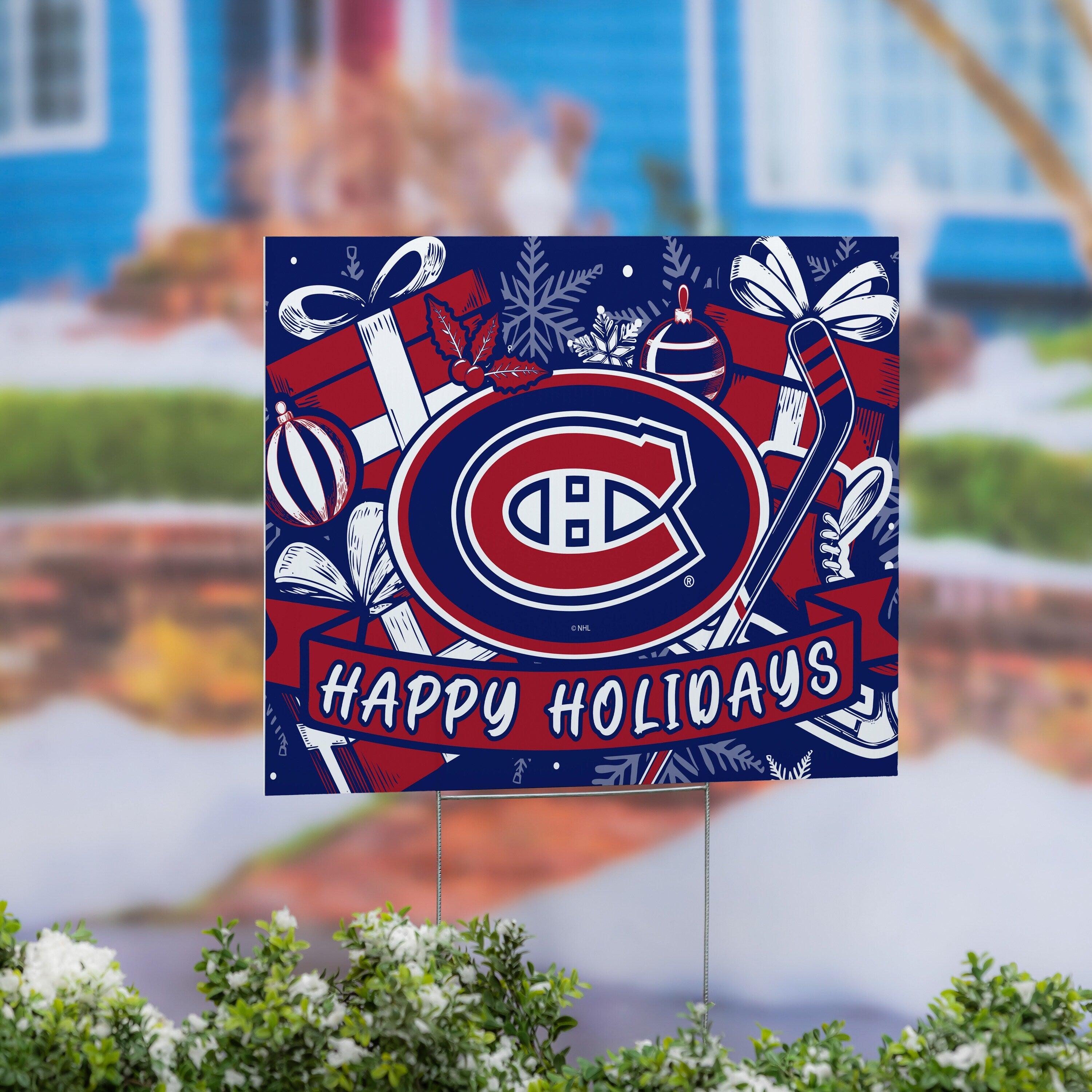 Montreal Canadiens Yard Sign Happy Holidays 24 X 18