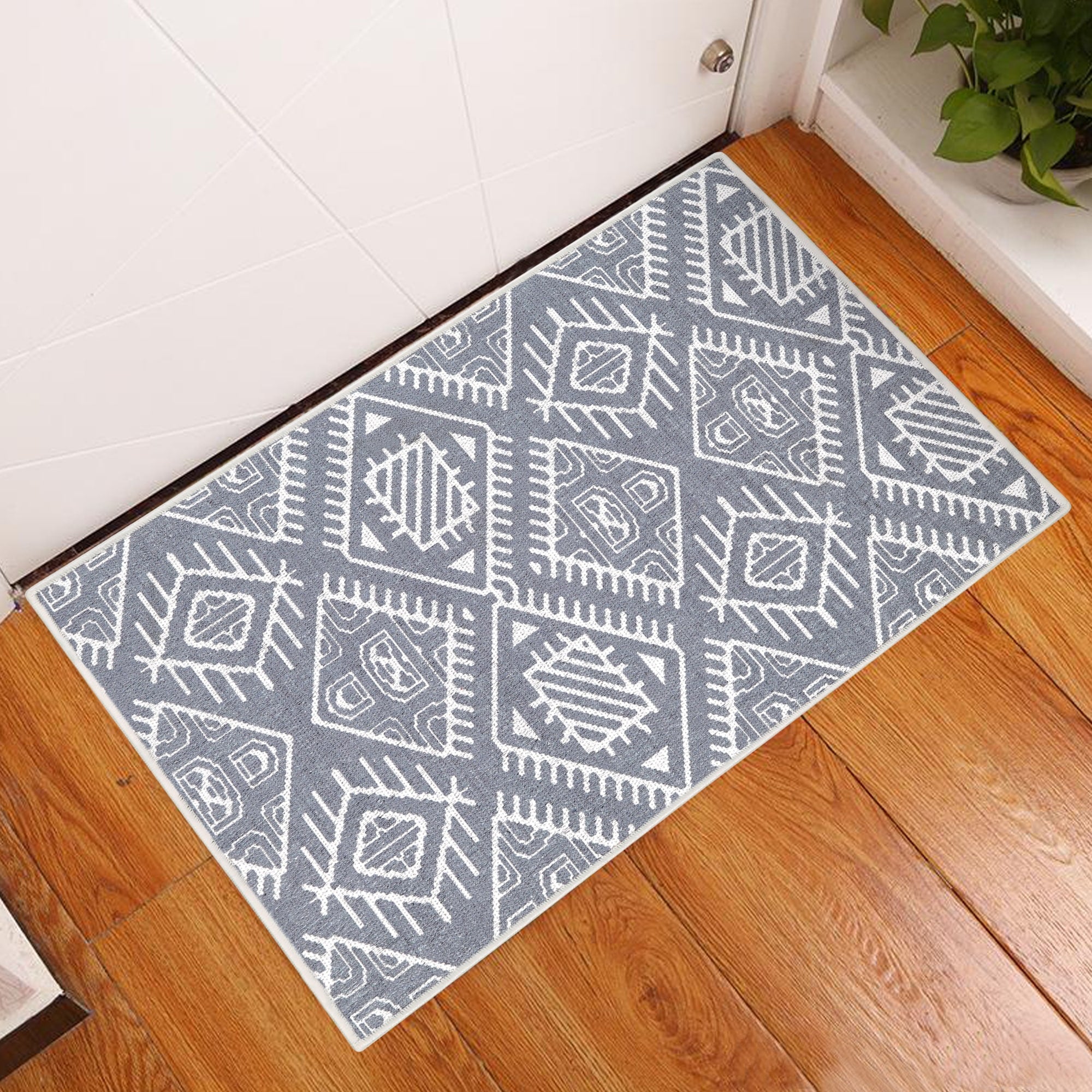 Monument Collection 2 X 3 Foot Rug Runner Thin Non Slip Area Rug Cotton Indoor Rug For Front Door Foyer Rug For Entryway