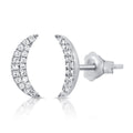 14K Gold Diamond 0.12Ct Moon Stud Earring