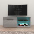 Moon 40.5 81 Tv Stand Matte Body High Gloss Doors With 16 Color Leds