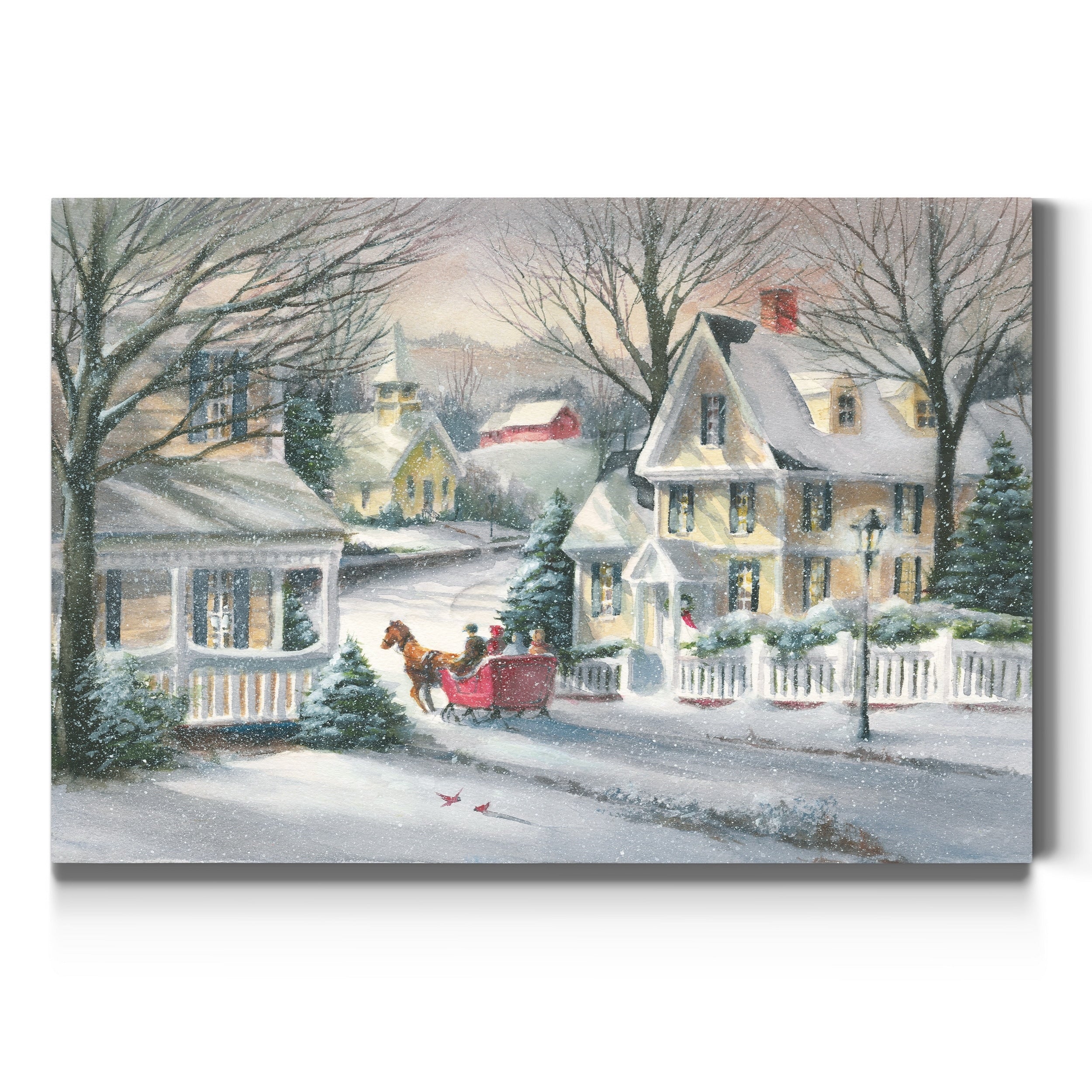 Village Sleigh Ride Gallery Wrapped Canvas