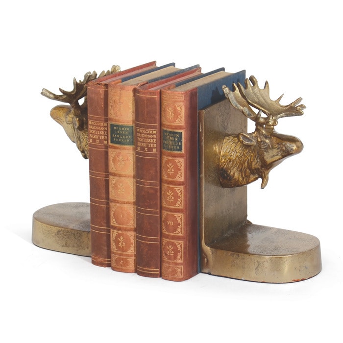 Gold Moose Book Ends