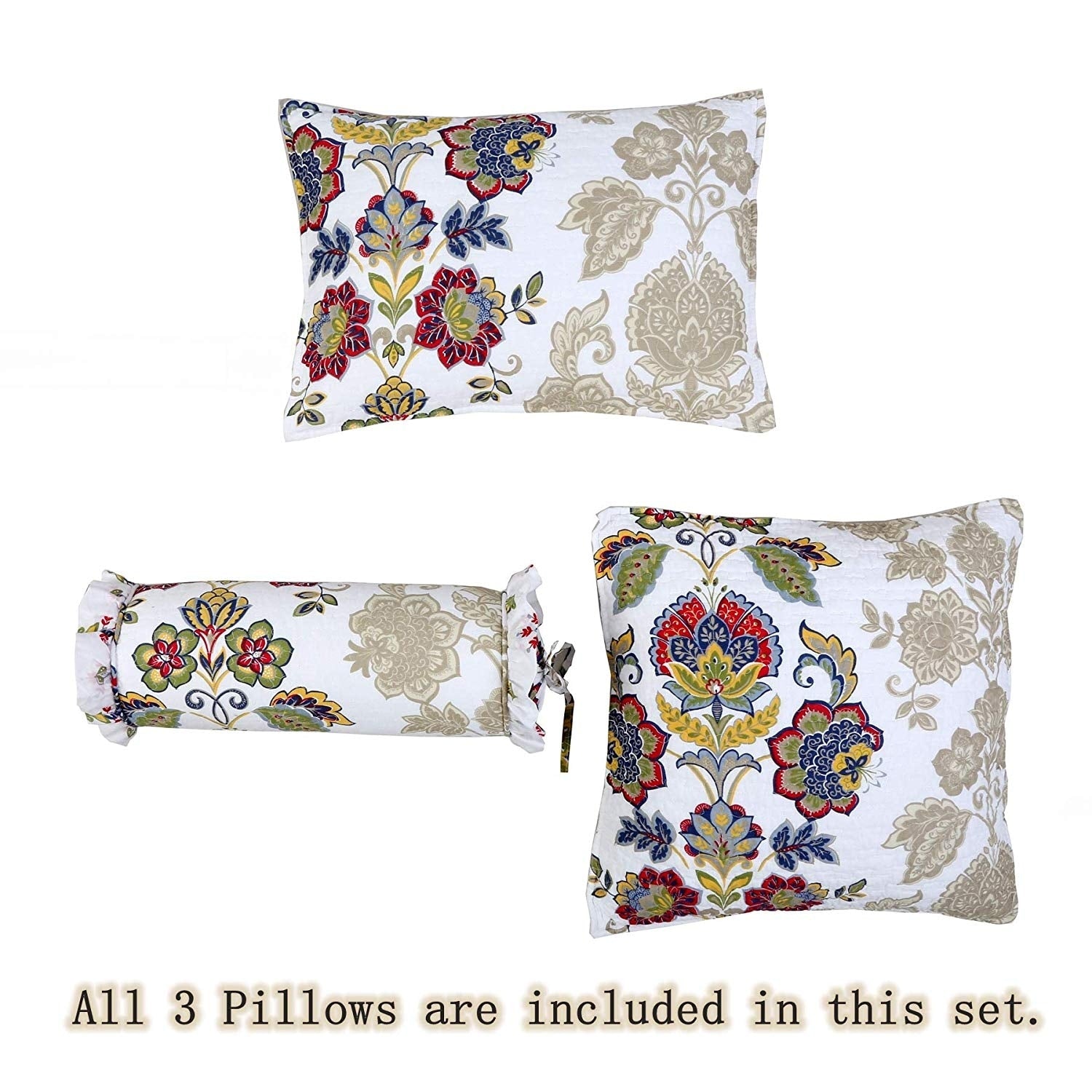 Porch Den Ridgemont Floral Pattern 3 Piece Throw Pillow Set