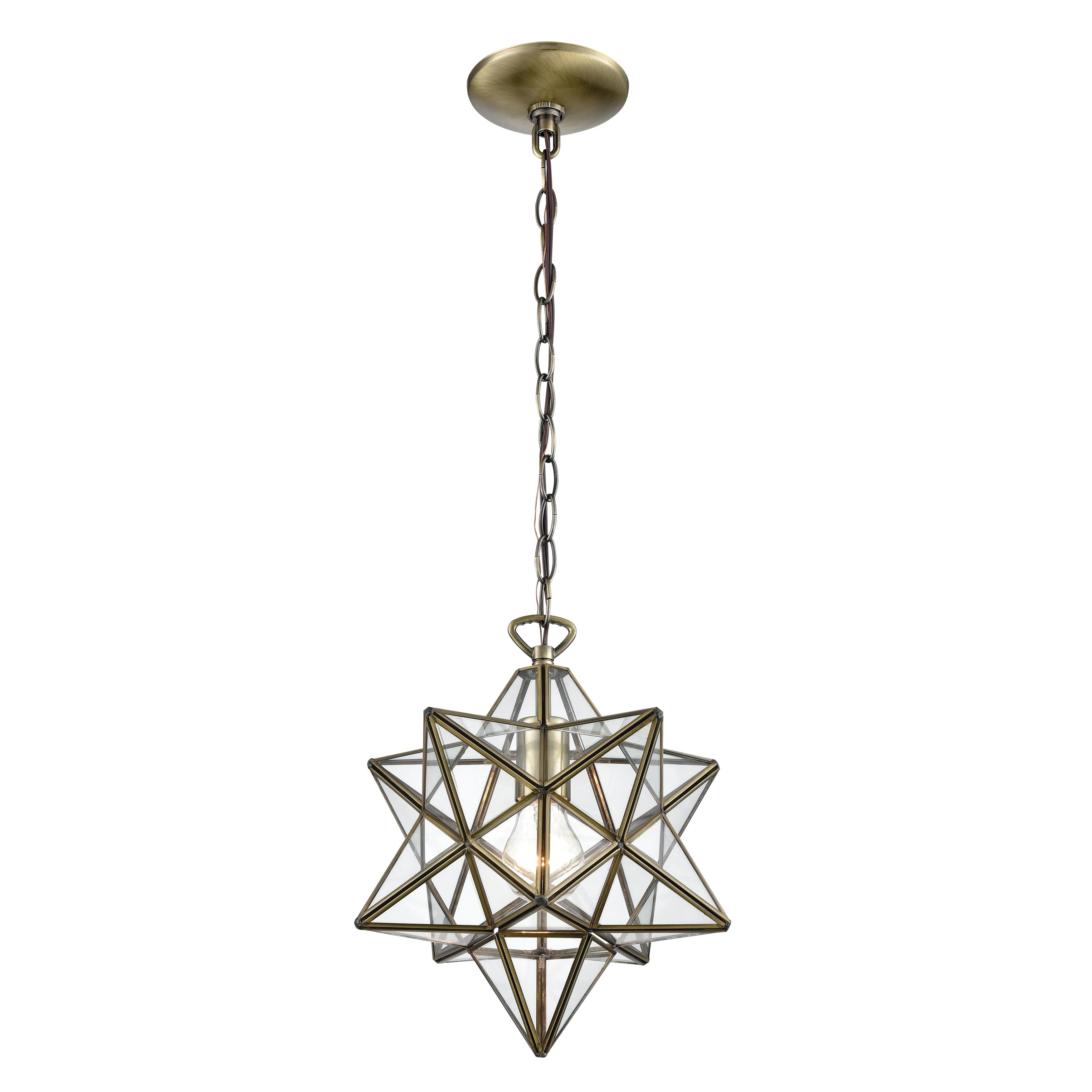 Moravian Star 12 Wide 1 Light Mini Pendant Antique Brass Antique Brass 12 Inch W