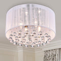 Mordred Chrome 4 Light Pendant With Fabric Shade
