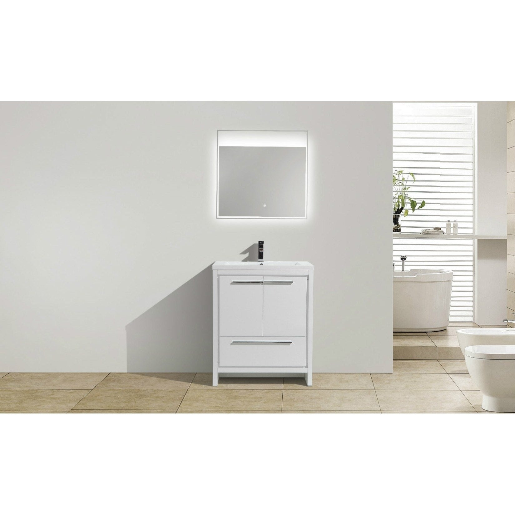 Moreno Bath Mod 30 Inch Free Standing Modern Bathroom Vanity With Reinforced Acrylic Sink