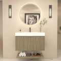 Scandinavian 36 Fluted Floating Bathroom Vanity With Reinforced Acrylic Sink And Soft Close Storage Stella Collection 36