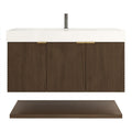Architectural 42 Floating Bathroom Vanity With Reinforced Acrylic Sink Soft Close Storage Left Side Drawers Stella Series