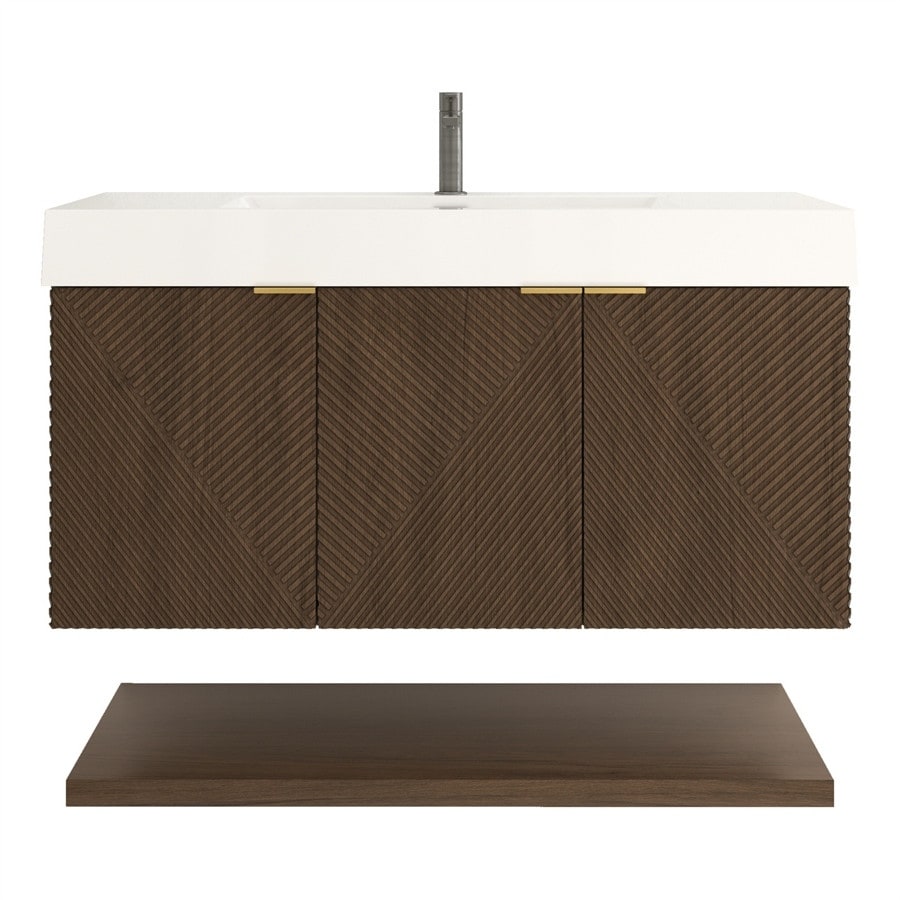 Architectural 42 Floating Bathroom Vanity With Reinforced Acrylic Sink Soft Close Storage Left Side Drawers Stella Series