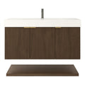 Modern 42 Floating Bathroom Vanity With Reinforced Acrylic Sink Soft Close Drawers And Right Side Storage Stella Series 42
