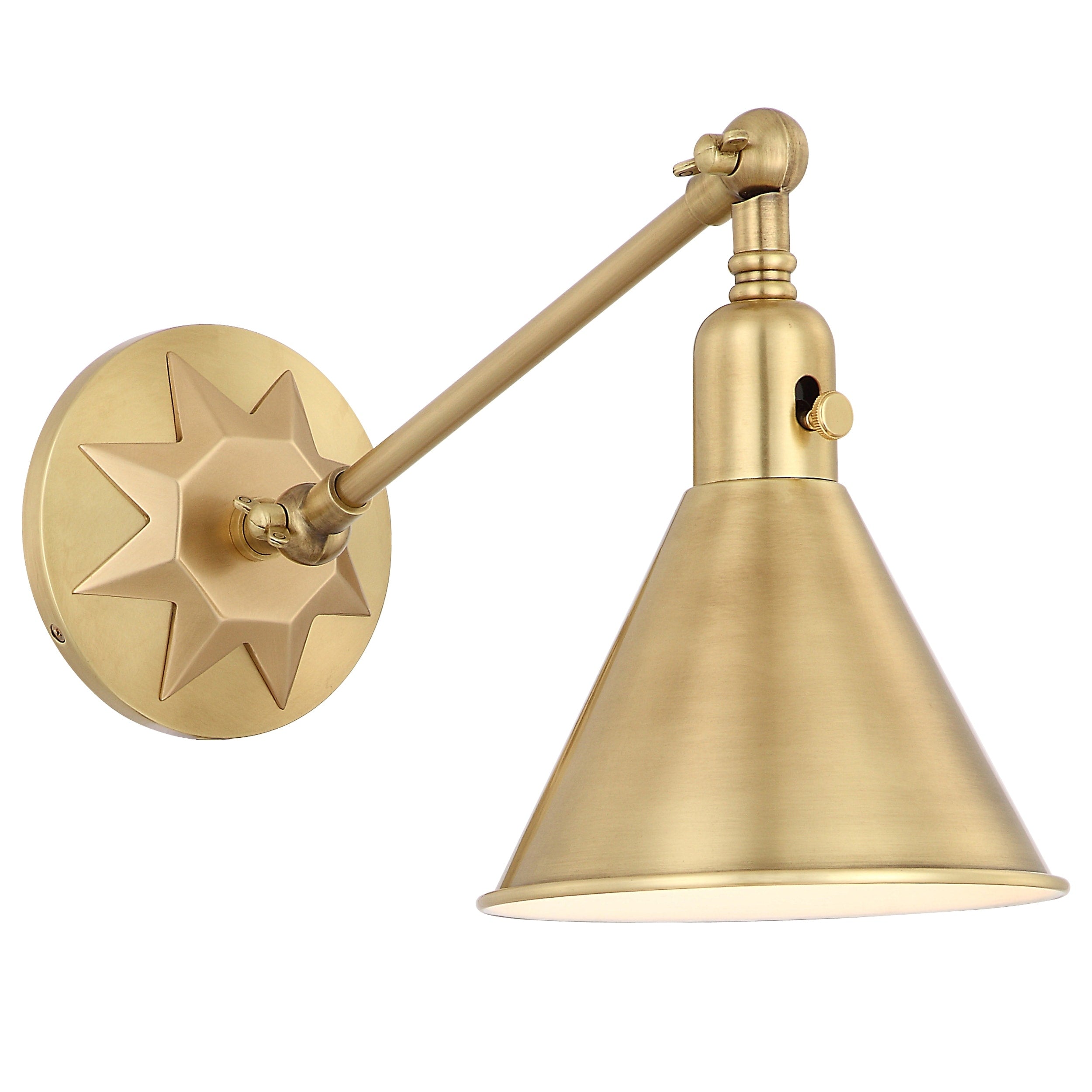 Crystorama Morgan Collection 1 Light Aged Brass Swing Arm Wall Sconce