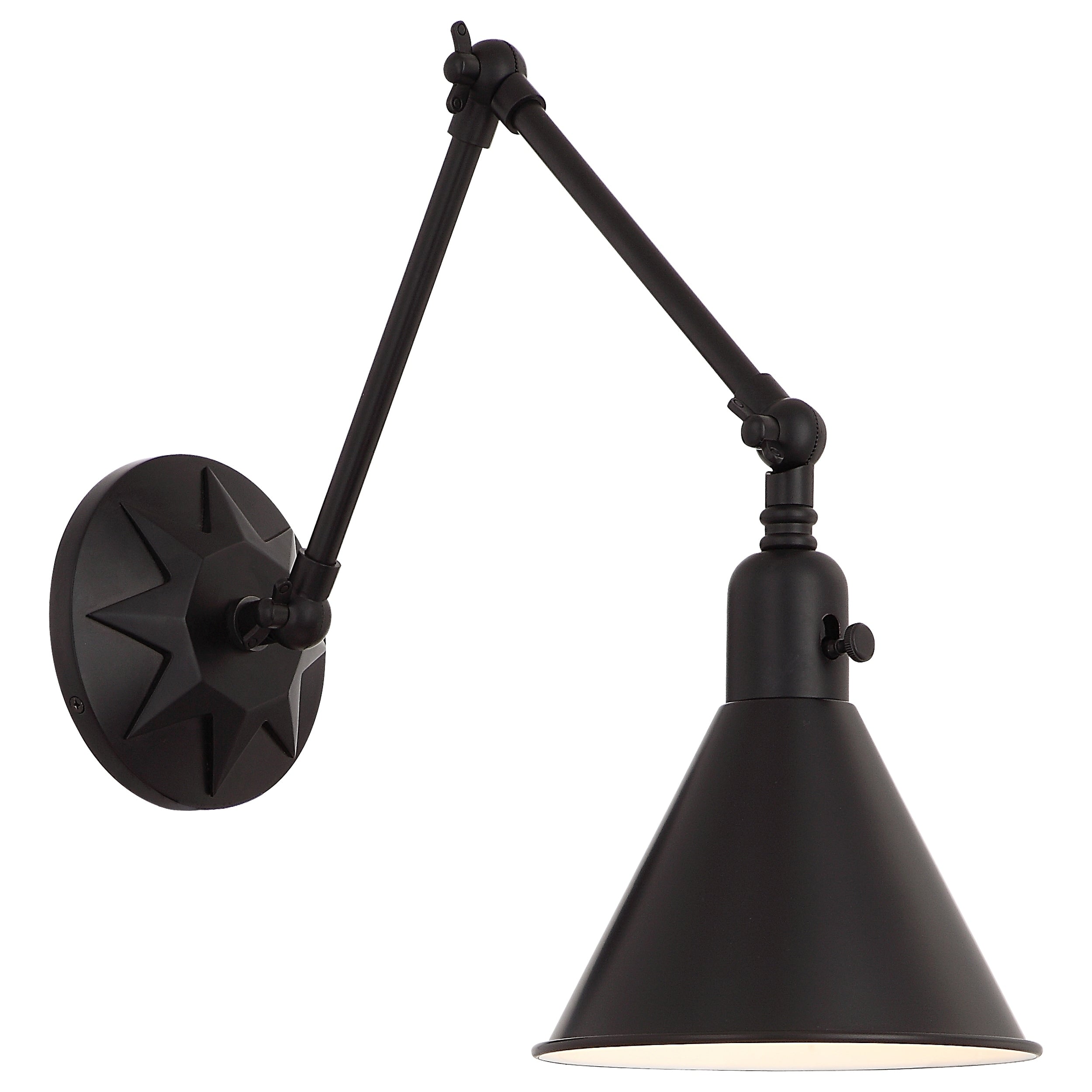 Crystorama Morgan Collection 1 Light Matte Black Swing Arm Wall Sconce