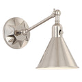 Crystorama Morgan Collection 1 Light Polished Nickel Swing Arm Wall Sconce