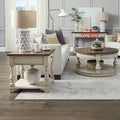 Morgan Creek White Opt 3 Piece Set Round Cocktail And Square Drawer End Tables