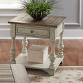 Morgan Creek Antique White And Tobacco End Table