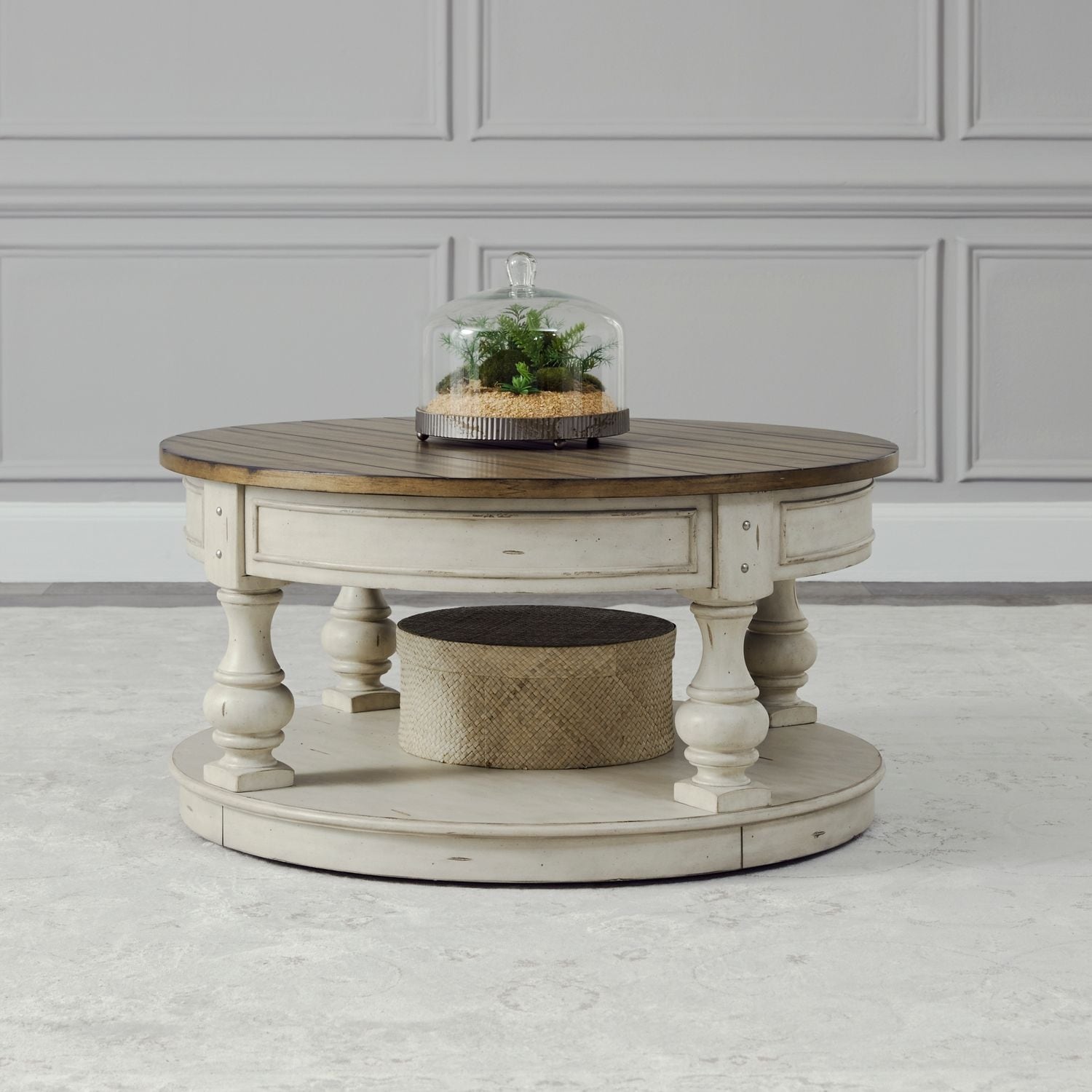 Morgan Creek Antique White Round Cocktail Table