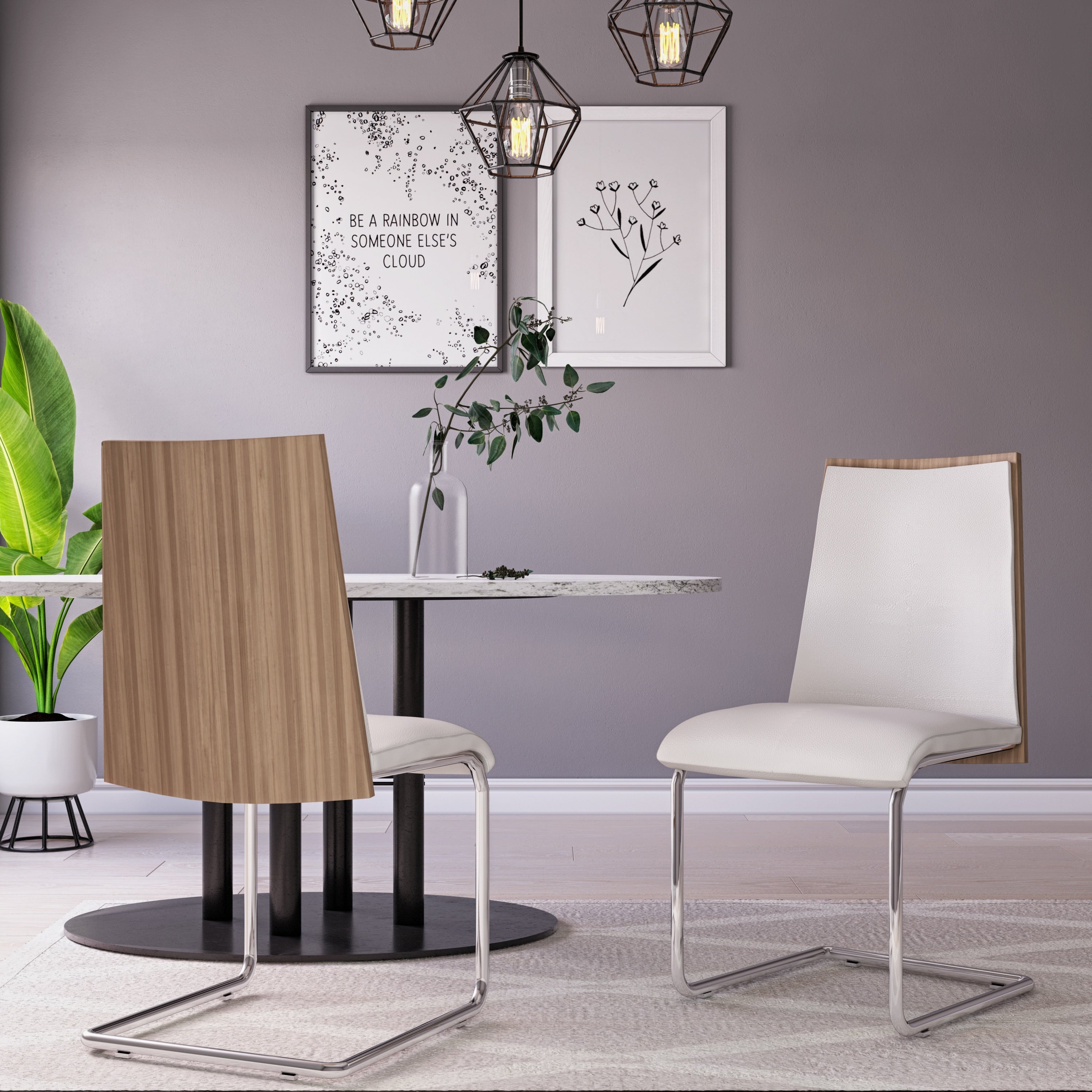 Morgan White Walnut Dining Chair Set Of 2