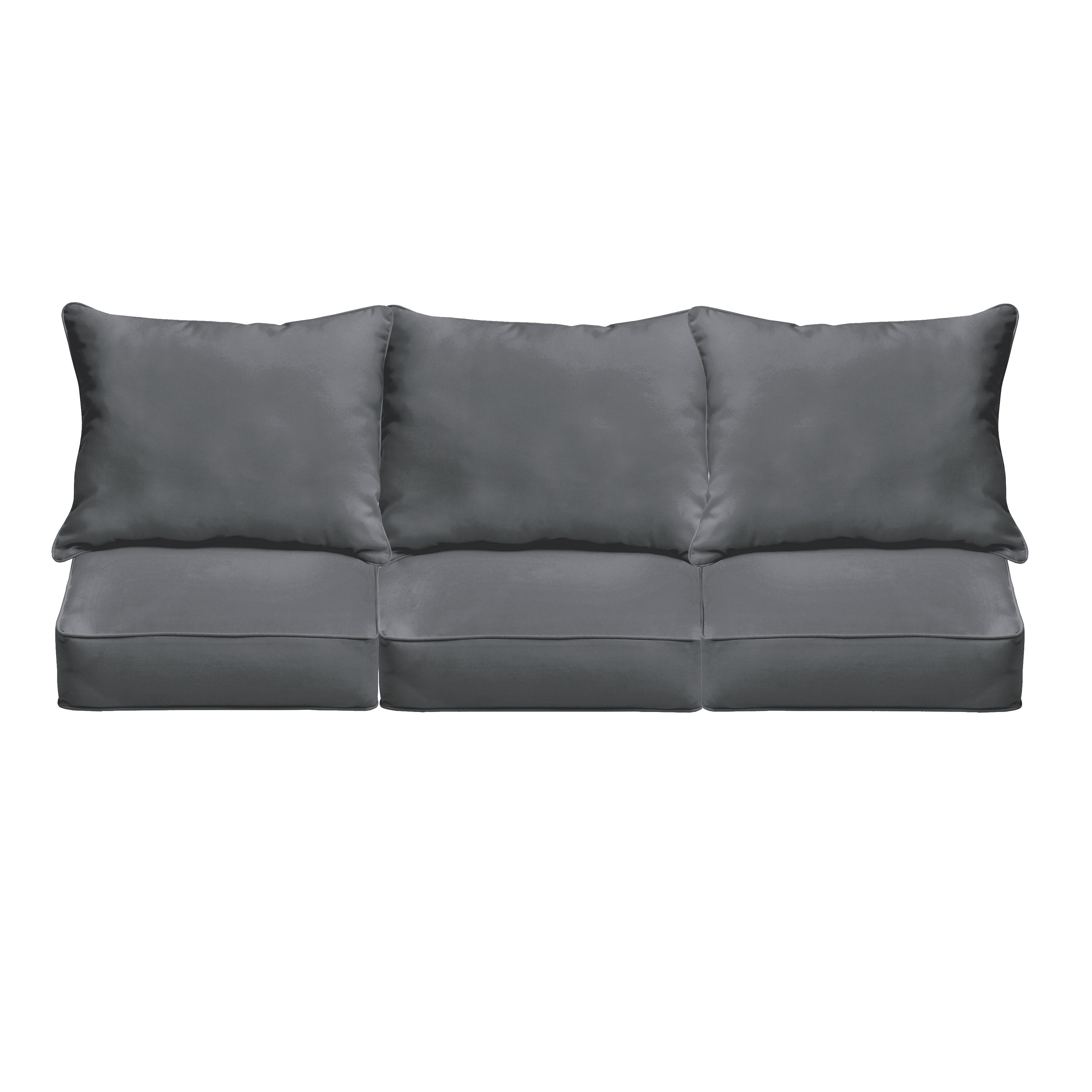 Havenside Home Morgantown Charcoal Indoor Outdoor Corded Sofa Cushion Set