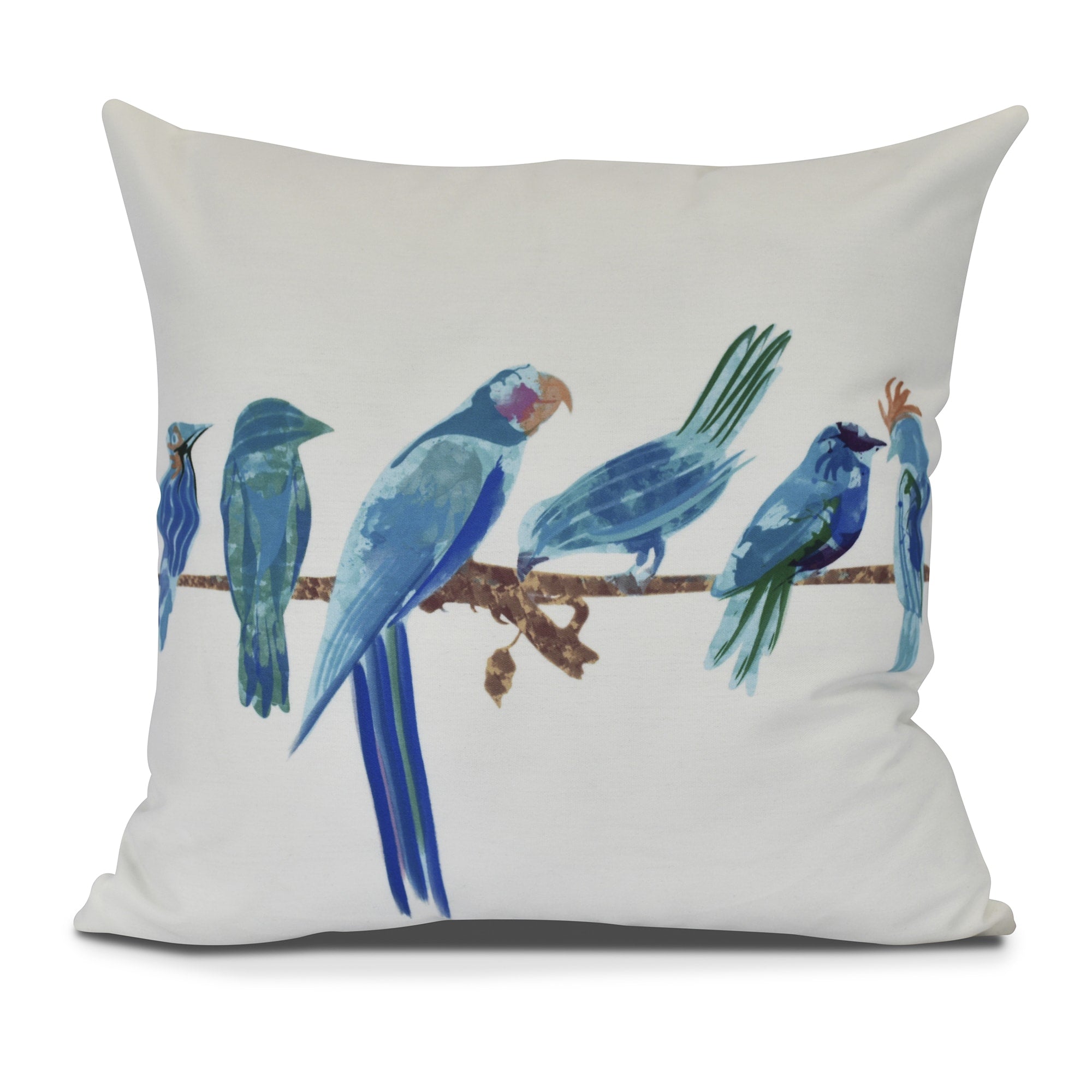 Morning Birds Animal Print Outdoor Pillow