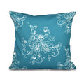 Morning Birds Floral Print 18 Inch Throw Pillow