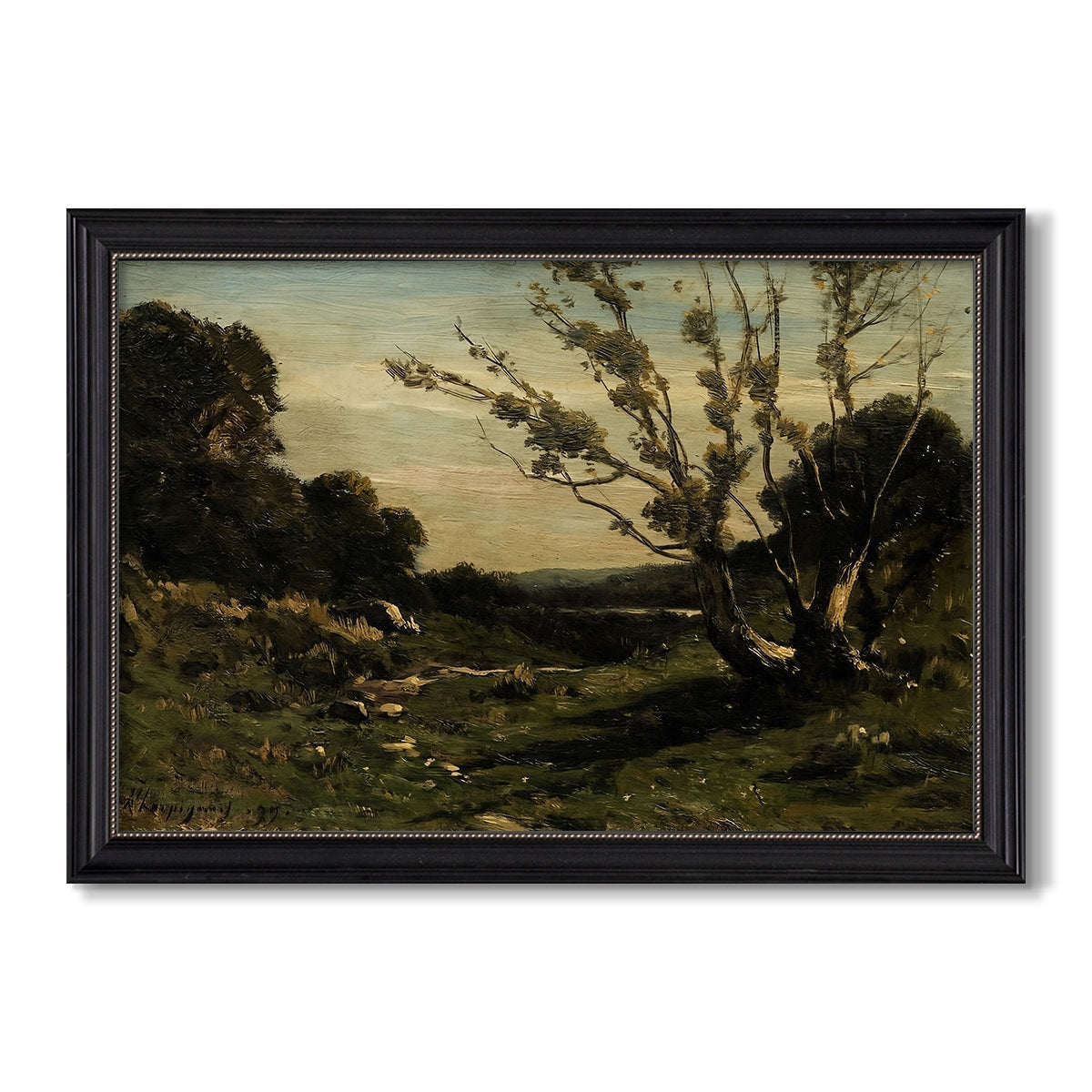 Morning In The Nievre 1877 Henri Harpignies Custom Framed Canvas