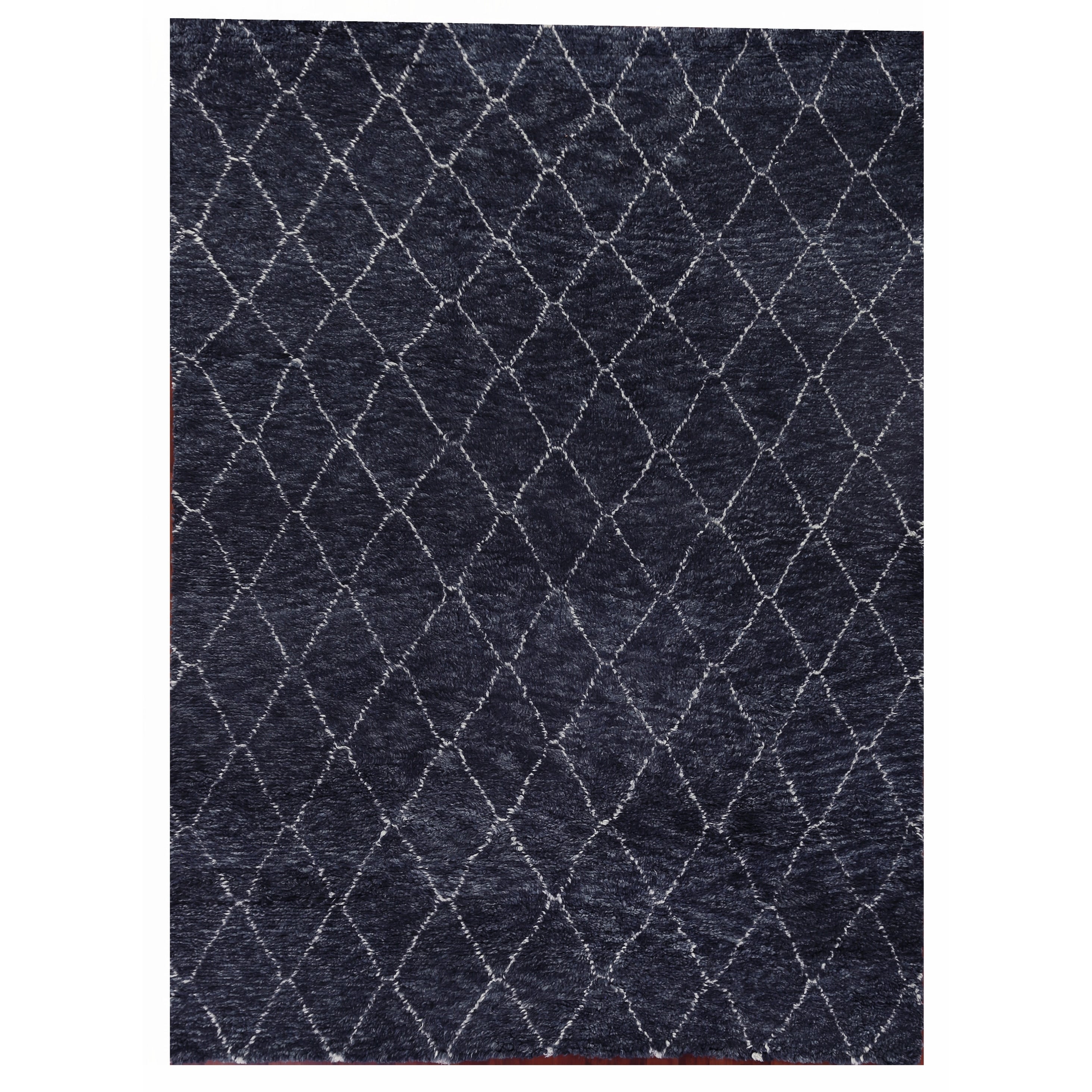 Moroccan Hand Knotted New Zealand Wool Charcoal Area Rug