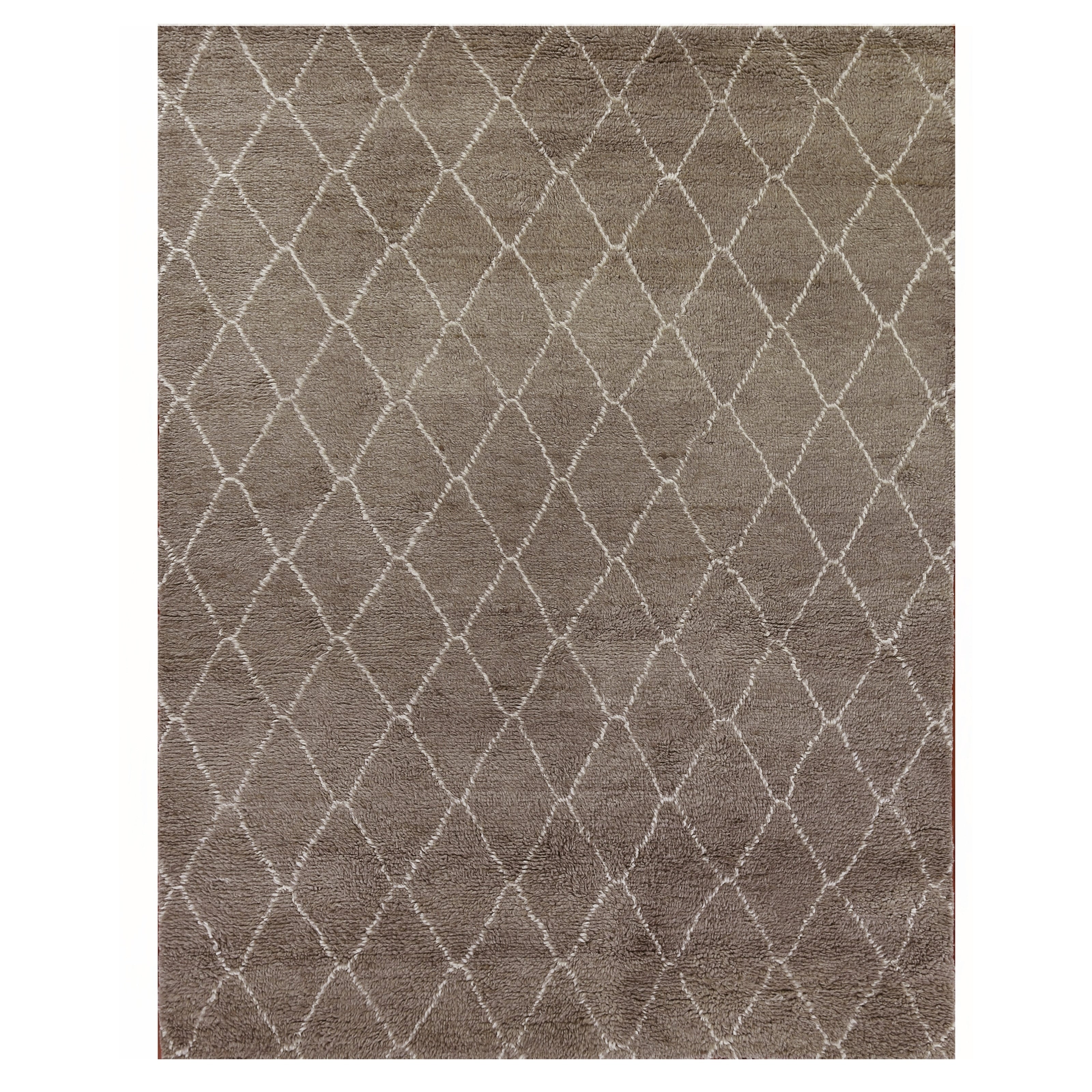 Moroccan Hand Knotted New Zealand Wool Gray Area Rug