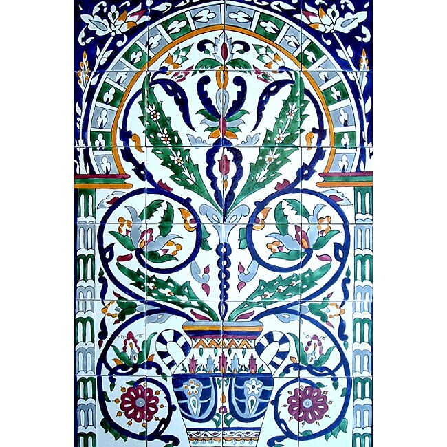 Moroccan Style Pot 24 Tile Ceramic Wall Mural