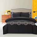 Broderie Ensemble Housse De Couette Collection Morocco Duvet Cover Set Black