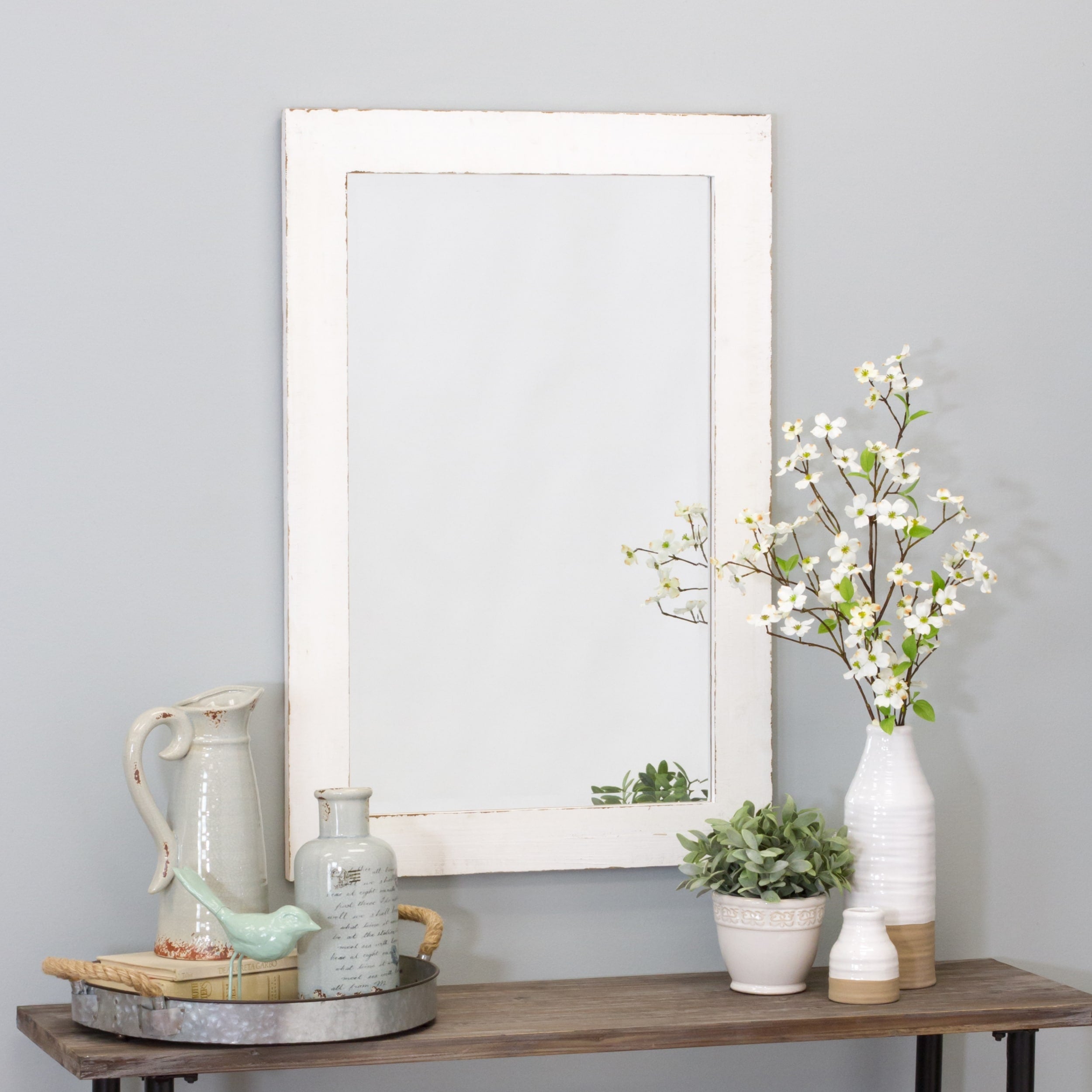 Morris Wall Mirror White 36 X 24 36 H X 24 W X 1 D