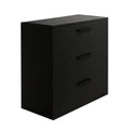 Moru Modular Oversize Dresser Chest 3 Deep Drawers Modern Black Wood