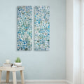 Mosaic Blues Panel I Ii By Studio Arts Set Of Canvas Art Prints 12X36X2