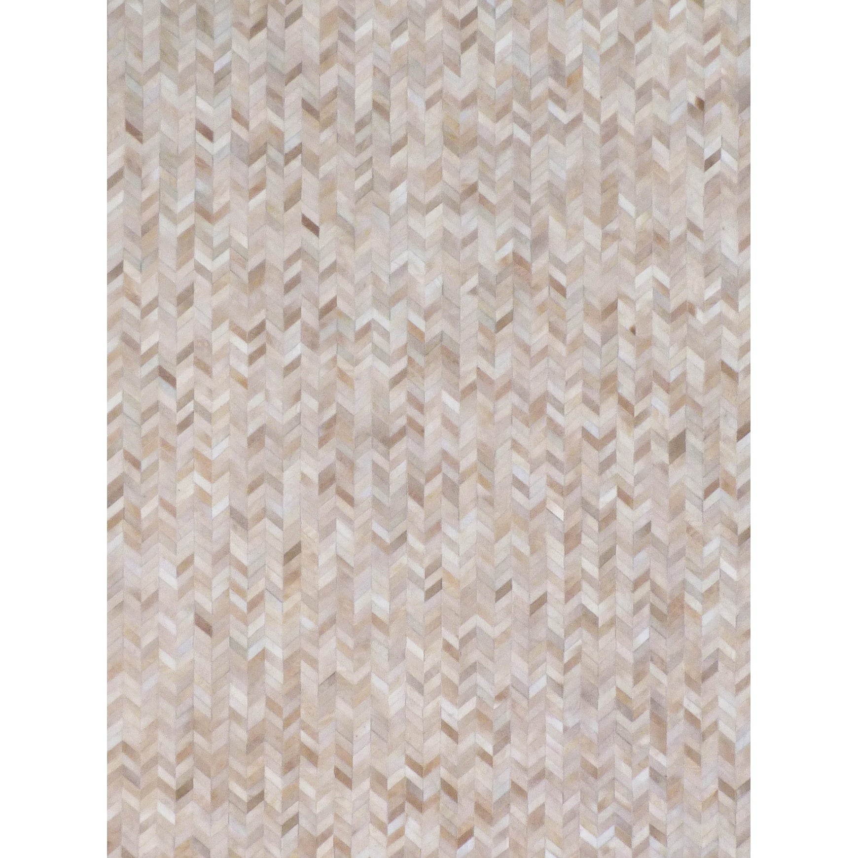 Mosaic Leather Hand Tufted Leather Hide Light Beige Area Rug